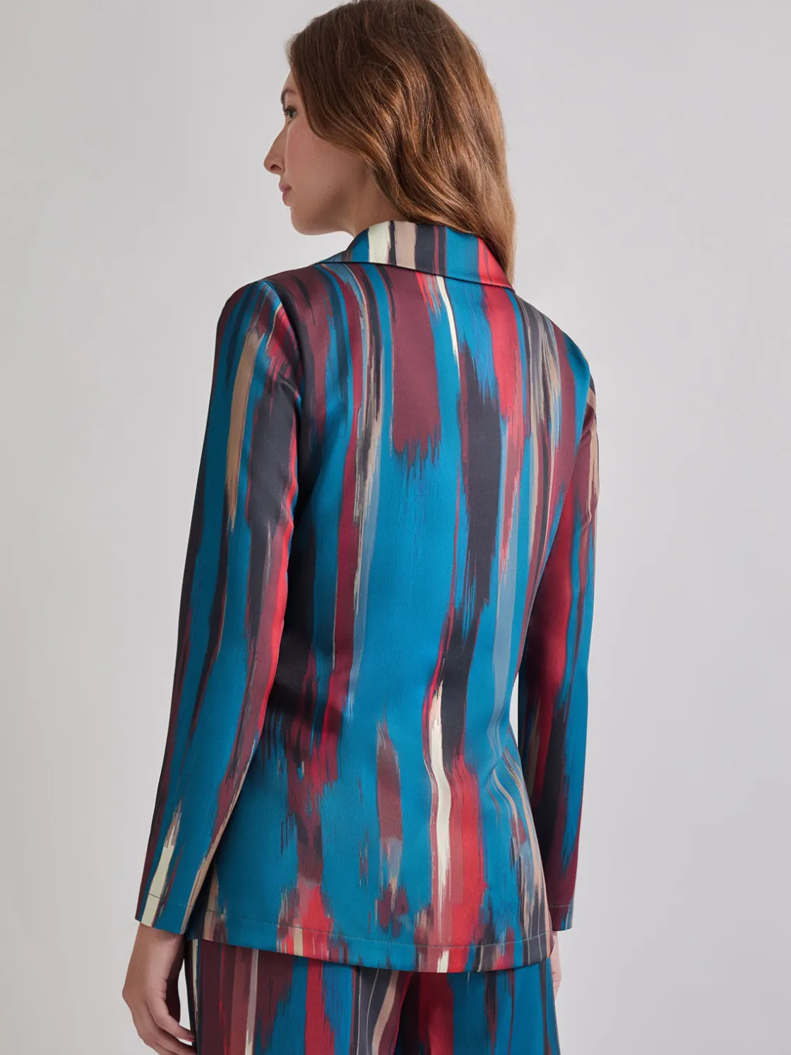 Misook Heritage Fit Double-Breasted Brushstroke Woven Blazer* Jackets & Coats