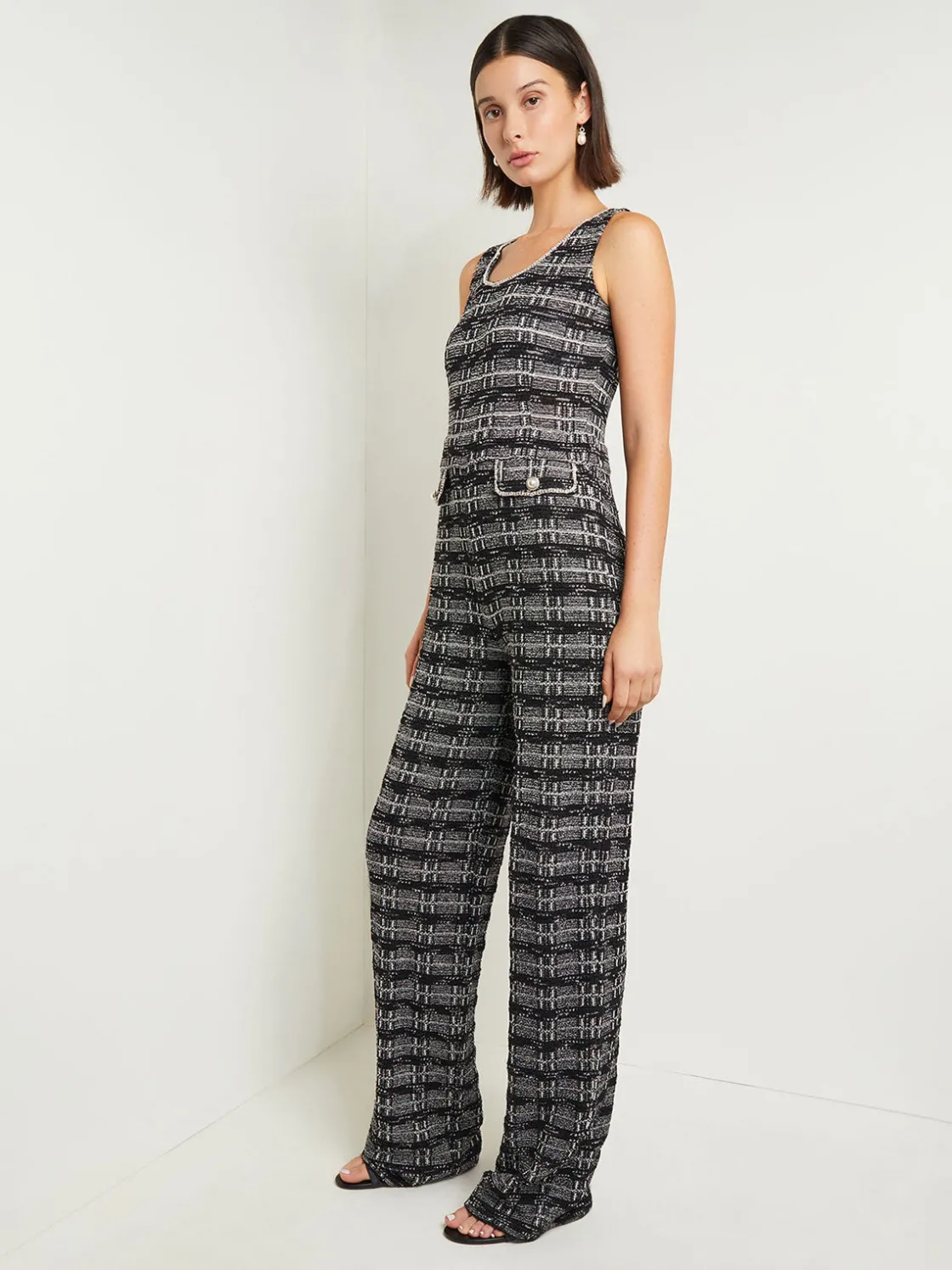 Misook Rhinestone Accent Tweed Knit Jumpsuit* Pants & Shorts | Dresses