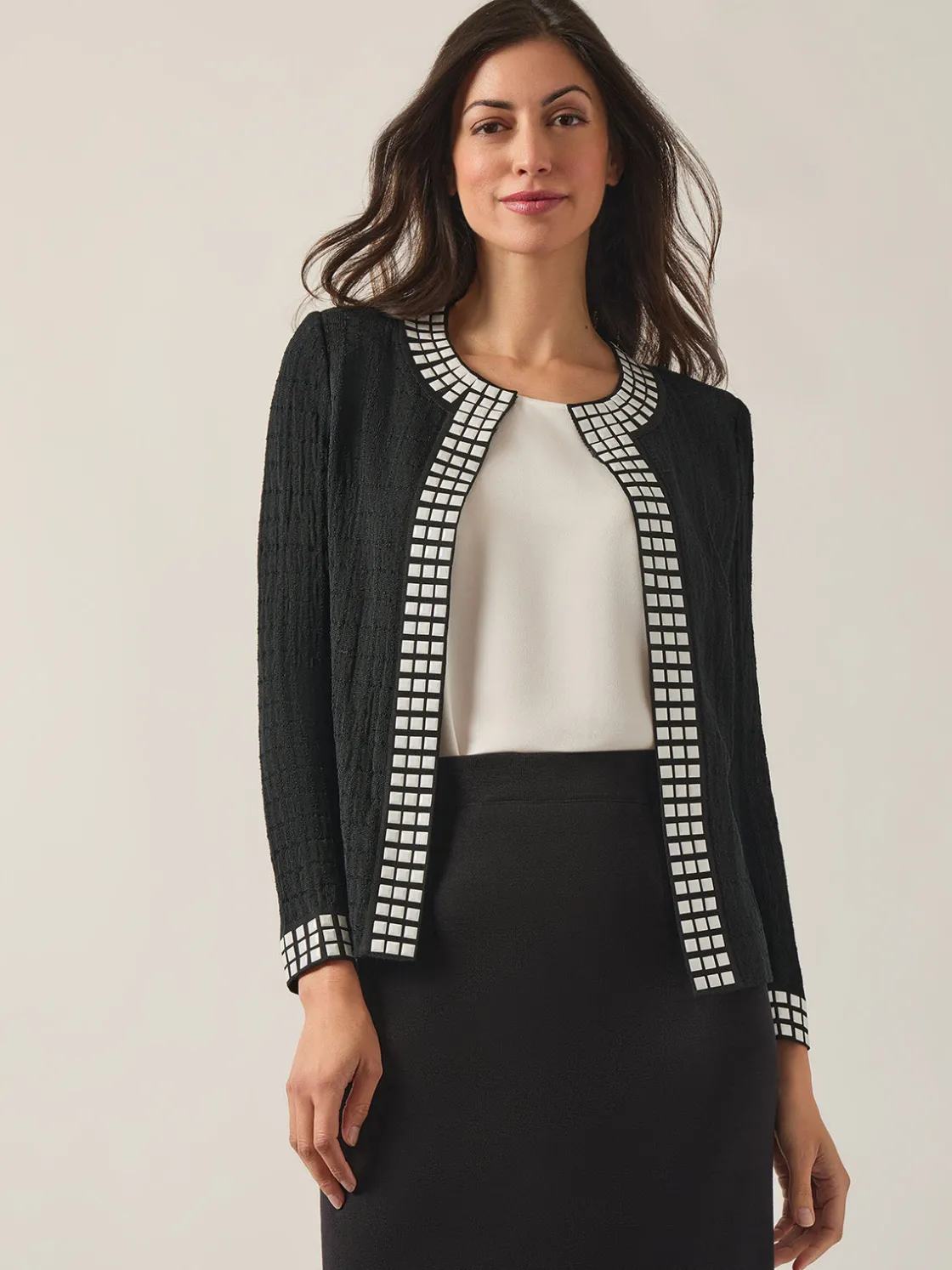 Misook Studded Open Neck Jacket* Jackets & Coats